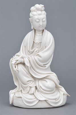 Lot 95 - Chinese Blanc de Chine Figure of Guanyin 18th...