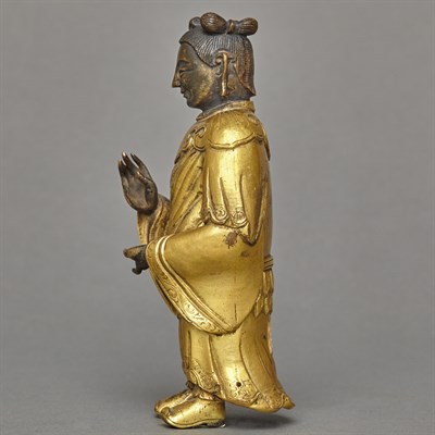 Lot 61 - Chinese Parcel Gilt-Bronze Figure of the Child...