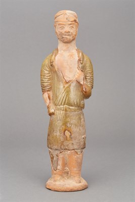 Lot 28 - Chinese Glazed Pottery Figure of a Foreign...