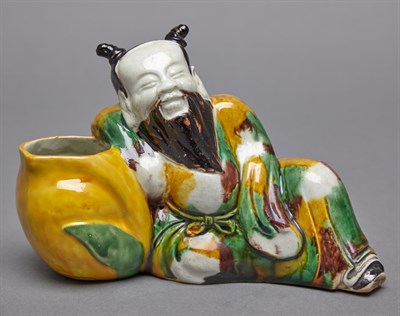 Lot 98 - Chinese Sancai Glazed Porcelain Figure of a...