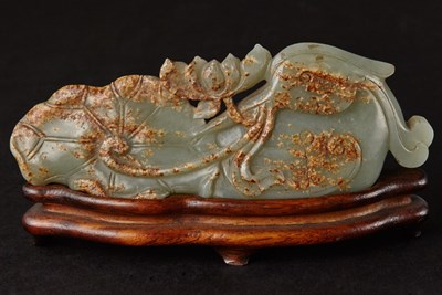 Lot 172 - Chinese Celadon Jade Brushrest Qing Dynasty...