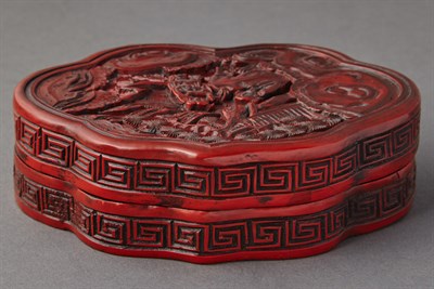 Lot 40 - Chinese Cinnabar Lacquer Box Late Ming Dynasty...