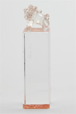 Lot 129 - Chinese Clear Glass Seal Qing Dynasty Of...