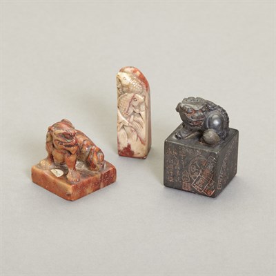 Lot 219 - Group of Three Chinese Seals Qing Dynasty...