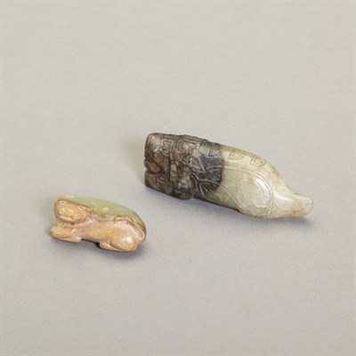 Lot 33 - Two Chinese Jade Animals Ming Dynasty and...