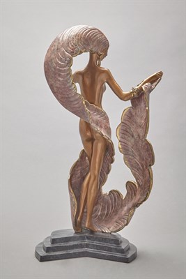 Lot 202 - Art Deco Style Cold-Painted Bronze Figure...