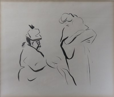 Lot 115 - Jean-Louis Forain French, 1852-1931 Two Women...