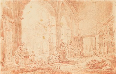 Lot 106 - Attributed to Hubert Robert Figures in the...