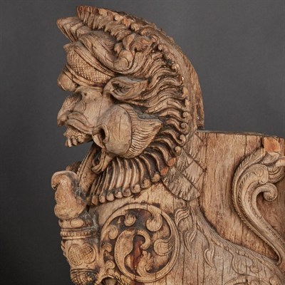 Lot 20 - Two Similar Balinese Carved Wood Architectural...