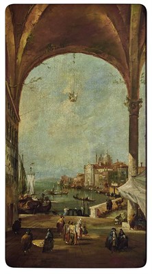 Lot 104 - Manner of Francesco Guardi Figures in a...