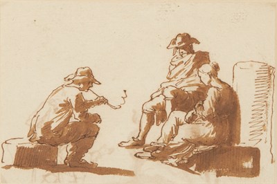 Lot 121 - Dutch School 17th Century Three Seated Figures...
