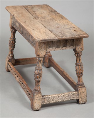 Lot 614 - English Oak Joined Stool Partially composed of...