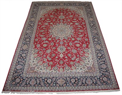 Lot 691 - Isfahan Silk and Wool Carpet Central Iran,...