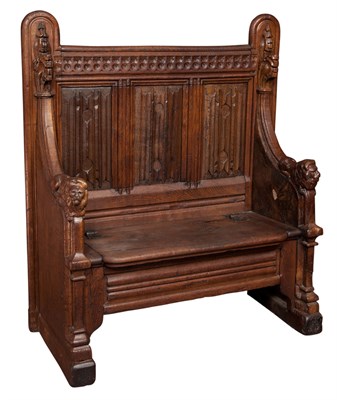 Lot 625 - Oak Joined Settle English or Continental, 16th...