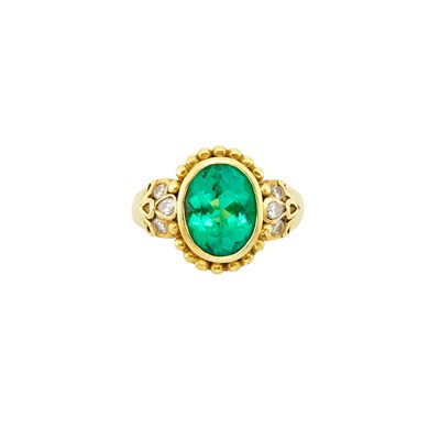 Lot 704 - Gold, Tourmaline and Diamond 'Christine' Ring, Helen Woodhull