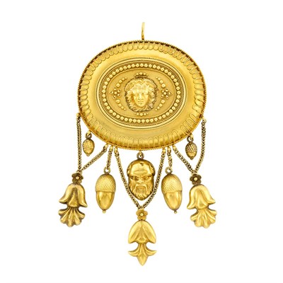 Lot 60 - Archaeological Revival Gold Pendant-Brooch