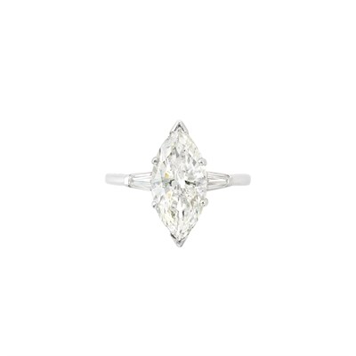 Lot 319 - White Gold and Laser-Drilled Diamond Ring
