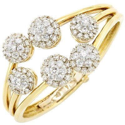 Lot 403 - Gold and Diamond Bangle Bracelet