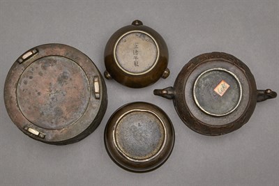 Lot 60 - Group of Four Chinese Bronze Censers 18th/19th...