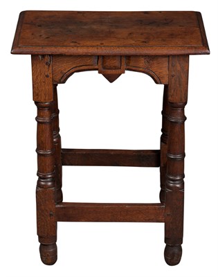 Lot 606 - English Oak Joined Stool Late 16th/early 17th...