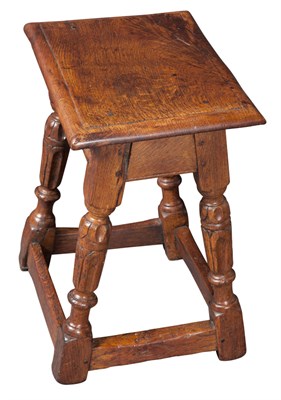 Lot 602 - English Oak Joined Stool First quarter 17th...