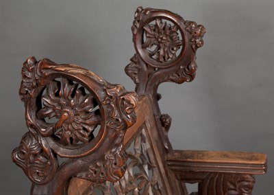 Lot 594 - Continental Walnut Choir Chair Partially...