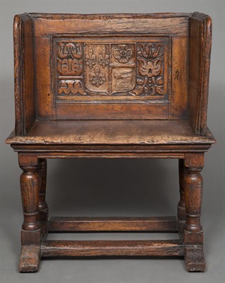Lot 610 - English Oak Boarded Armchair Early 17th...