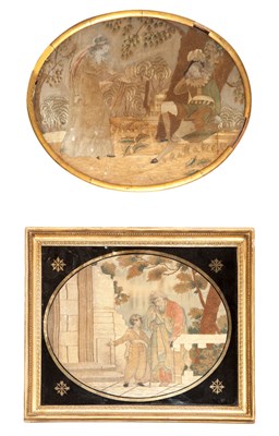 Lot 332 - Group of Five English Needlework Pictures...