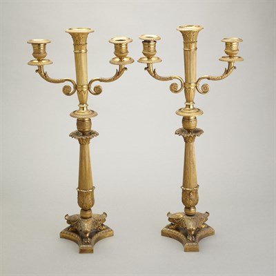 Lot 303 - Pair of Restauration Style Gilt-Bronze...