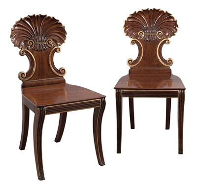 Lot 345 - Pair of Regency Mahogany and Parcel Gilt Hall...