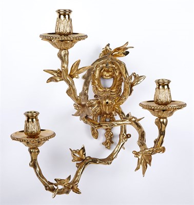 Lot 206 - Pair of Rococo Style Gilt-Metal Three-Light...