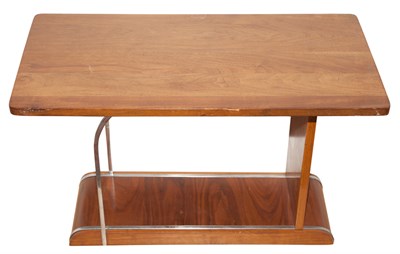 Lot 427 - Mid-Century Chromed Metal and Mahogany Low...