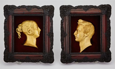 Lot 368 - Pair of Victorian Gilt-Bronze Profile...