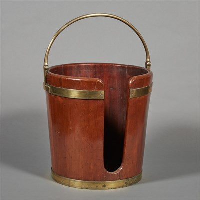 Lot 340 - George III Brass Bound Mahogany Plate Bucket...