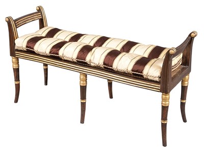 Lot 347 - Regency Rosewood Grain Painted and Parcel Gilt...