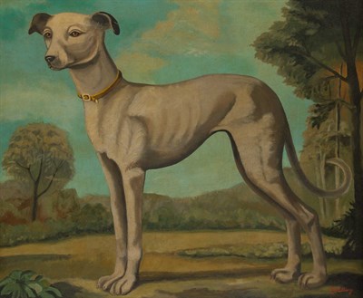 Lot 89 - William Skilling American, b. 1940 Hound in a...