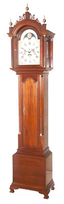Lot 219 - Federal Style Mahogany Tall Case Clock Height...