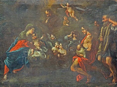 Lot 20 - Follower of Francesco Solimena The Adoration...