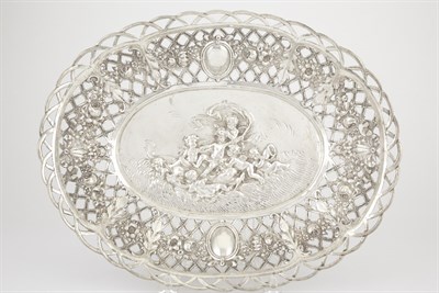 Lot 382 - German Silver Basket Oval, the center chased...