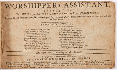 Lot 252 - [AMERICAN MUSIC] HOWE, SOLOMON. Worshipper's...