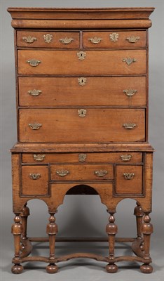 Lot 258 - William III Oak Chest on Stand In two parts,...