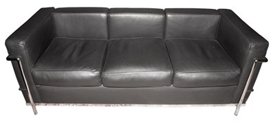 Lot 445 - Le Corbusier Leather and Chromed Metal Sofa...
