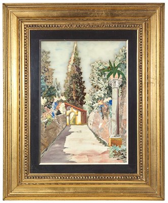 Lot 325 - Italian Pietra Dura Landscape Plaque Height 12...