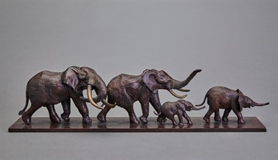 Lot 351 - American Bronze Group of a Family of Four...