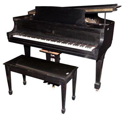 Lot 375 - Steinway & Sons Ebonized Baby Grand Piano and...