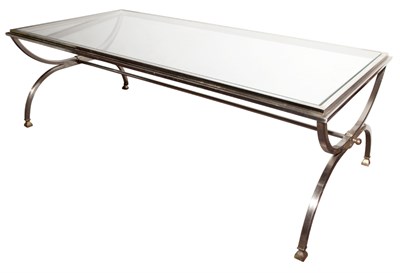 Lot 146 - Neoclassical Style Steel and Glass Low Table...