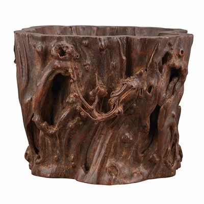 Lot 51 - Chinese Aloeswood 'Chenxiangmu' Brushpot 19th...