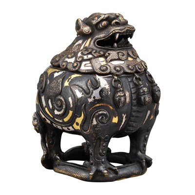 Lot 158 - Chinese Gold and Silver Inlaid Bronze...