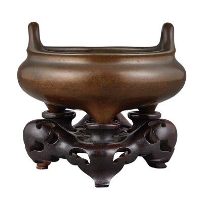 Lot 159 - Chinese Bronze Tripod Censer Qing Dynasty The...