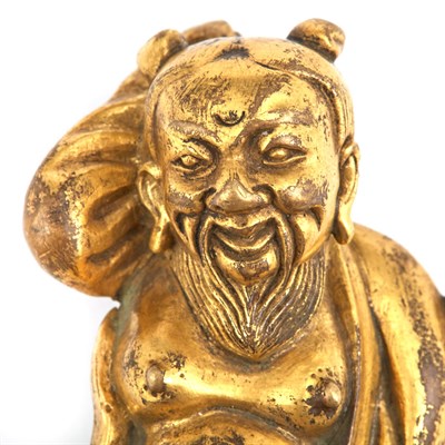 Lot 141 - Chinese Gilt-Bronze Figural Paperweight Qing...